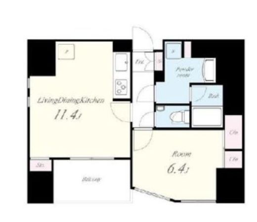 テアトル神南　204号室　間取り