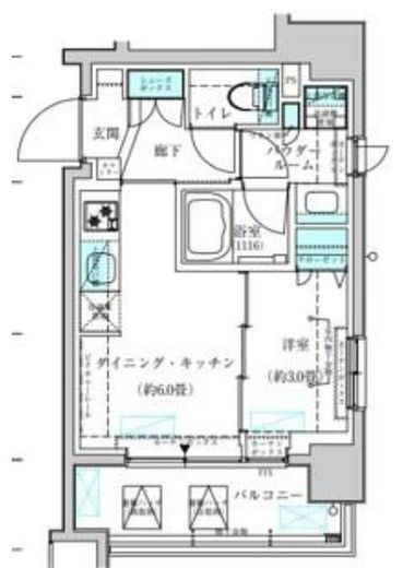 ヴィークブライト月島　805号室　間取り