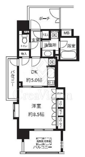 ライオンズシティ白金高輪　401号室　間取り