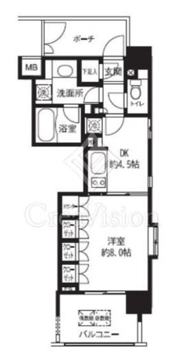 ライオンズシティ白金高輪　507号室　間取り