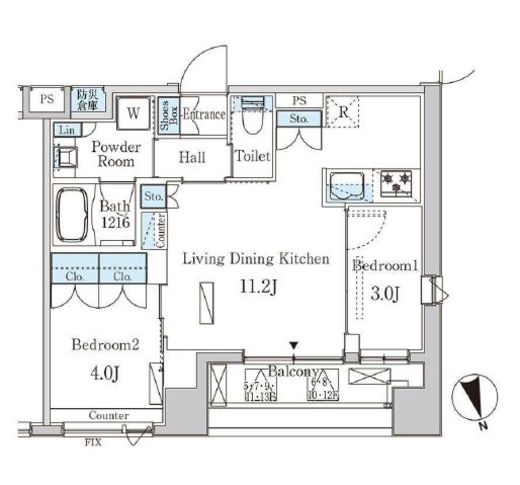 プライマル中央MINATO　605号室　間取り