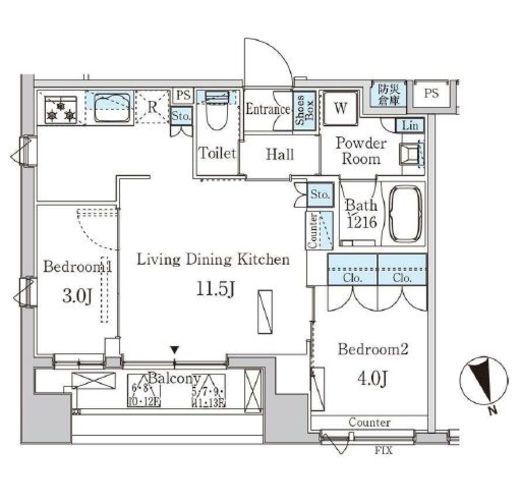 プライマル中央MINATO　606号室　間取り