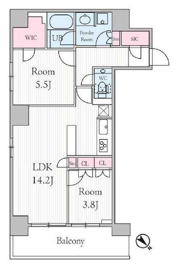 URBAN PARK GRANDE代官山 (アーバンパークグラン代官山)　308号室　間取り