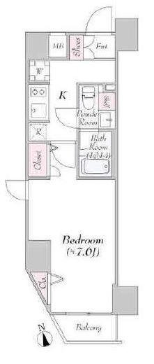 Log三田駅前 (ログ三田駅前)　201号室　間取り