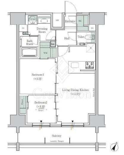 ONE ROOF RESIDENCE TAMACHI (ワンルーフレジデンス田町)　1203号室　間取り