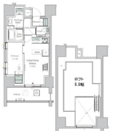 ONE ROOF RESIDENCE TAMACHI (ワンルーフレジデンス田町)　201号室　間取り