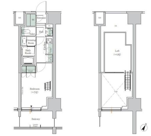 ONE ROOF RESIDENCE TAMACHI (ワンルーフレジデンス田町)　203号室　間取り