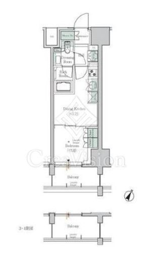 ONE ROOF RESIDENCE TAMACHI (ワンルーフレジデンス田町)　311号室　間取り