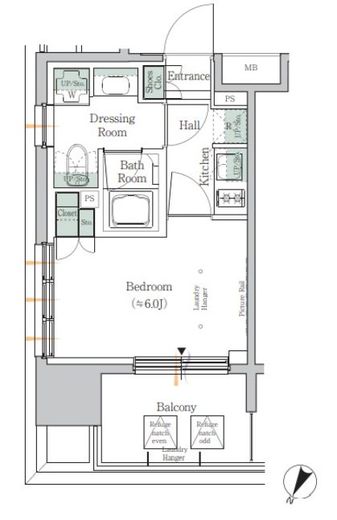 ONE ROOF RESIDENCE TAMACHI　518号室　間取り