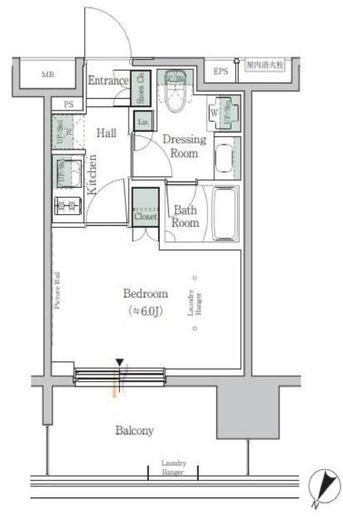 ONE ROOF RESIDENCE TAMACHI (ワンルーフレジデンス田町)　519号室　間取り