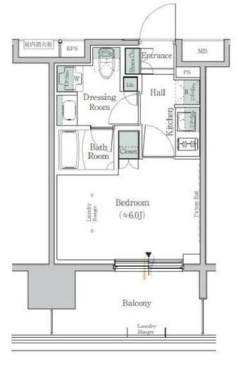 ONE ROOF RESIDENCE TAMACHI (ワンルーフレジデンス田町)　819号室　間取り