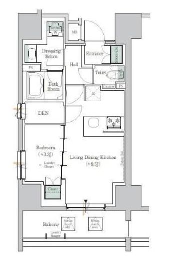 ONE ROOF RESIDENCE TAMACHI (ワンルーフレジデンス田町)　901号室　間取り