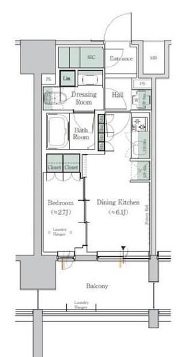 ONE ROOF RESIDENCE TAMACHI (ワンルーフレジデンス田町)　915号室　間取り
