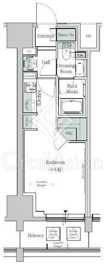 ONE ROOF RESIDENCE TAMACHI (ワンルーフレジデンス田町)　809号室　間取り