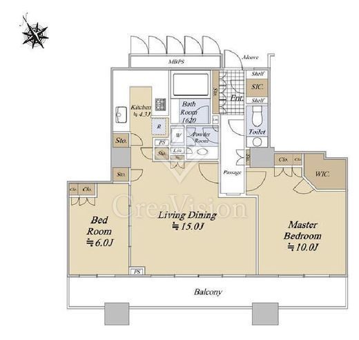 シティタワー大崎ステーションフロント　25F6号室　間取り