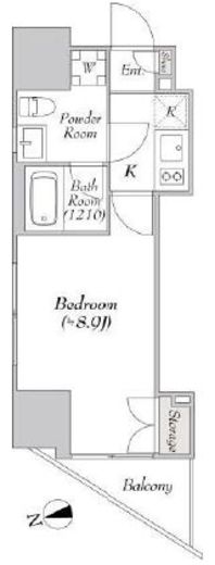 ミリアレジデンス新宿御苑Ⅱ (MYRIA RESIDENCE Shinjyuku GyoenⅡ)　501号室　間取り