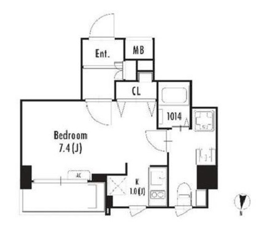 GRAN PASEO東新宿 (グランパセオ東新宿)　1002号室　間取り
