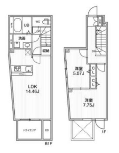 ALTERNA早稲田 (オルタナ早稲田)　107号室　間取り
