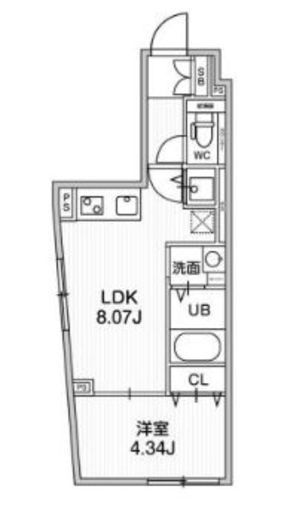 ALTERNA早稲田 (オルタナ早稲田)　404号室　間取り