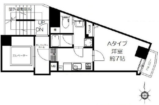 グランデイ芝公園　501号室　間取り