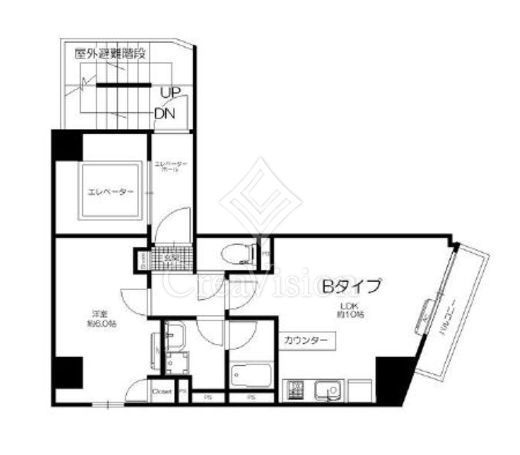 グランデイ芝公園　502号室　間取り