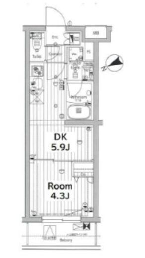 メイクス若松河田　201号室　間取り