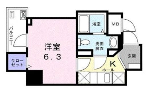 レ クロシェット　201号室　間取り