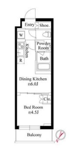 ハーモニーレジデンス新宿余丁町ザ・ガーデン　204号室　間取り