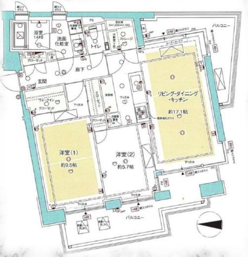 ロイヤルシーズン麻布永坂　802号室　間取り