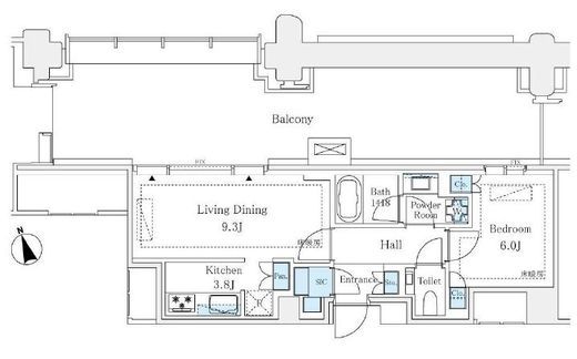麻布台ヒルズガーデンプラザレジデンス　801号室　間取り