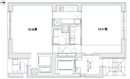 COMFY COLLECTION MINATO (コンフィコレクションミナト)　801号室　間取り