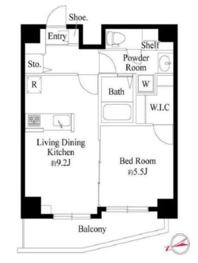 TS代々木公園　602号室　間取り