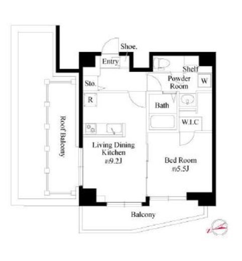 TS代々木公園　801号室　間取り