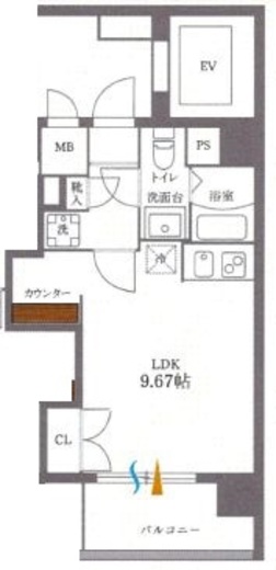 プラティーク日本橋水天宮　701号室　間取り