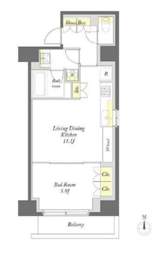 プライムメゾン日本橋馬喰町　1001号室　間取り