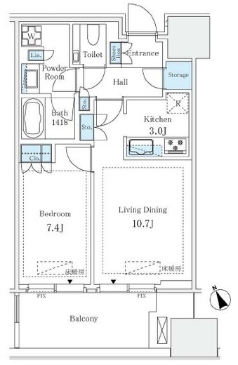 麻布台ヒルズレジデンスB　1108号室　間取り