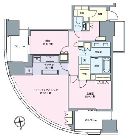 麻布台ヒルズレジデンスB　2110号室　間取り