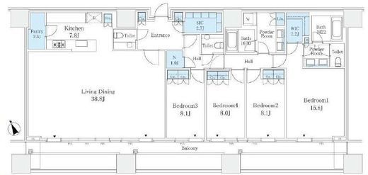 麻布台ヒルズレジデンスB　2811号室　間取り