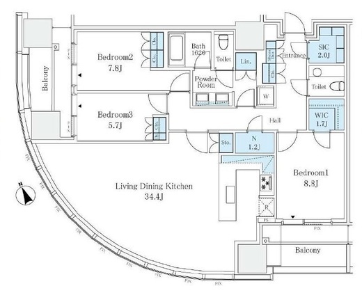 麻布台ヒルズレジデンスB　2813号室　間取り