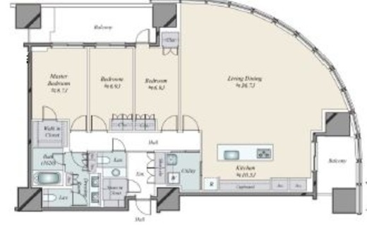 麻布台ヒルズレジデンスB　3006号室　間取り