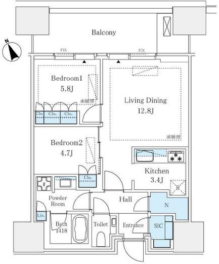 麻布台ヒルズレジデンスB　705号室　間取り