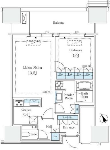 麻布台ヒルズレジデンスB　910号室　間取り