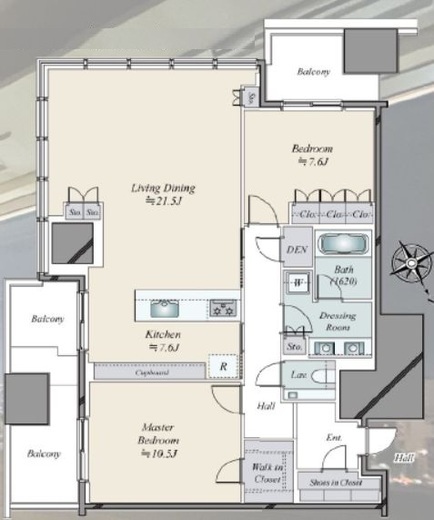 麻布台ヒルズレジデンスB　916号室　間取り