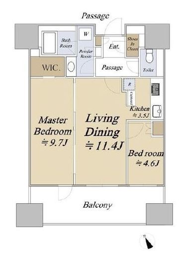 麻布台ヒルズレジデンスB　11F1号室　間取り