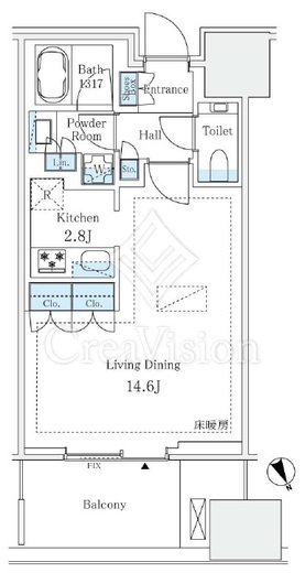 麻布台ヒルズレジデンスB　808号室　間取り
