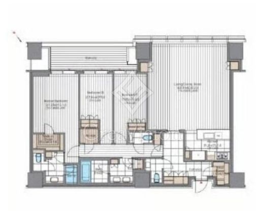 麻布台ヒルズレジデンスB　5502号室　間取り