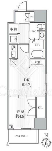 CAVANA+YOTSUYA (カバナ+四谷)　1304号室　間取り