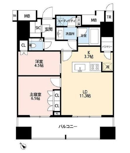 プラウドタワー渋谷　5F1号室　間取り