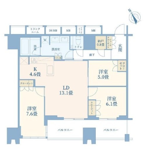 プラウドタワー渋谷　903号室　間取り