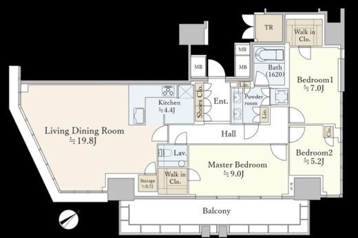 プラウドタワー渋谷　1805号室　間取り